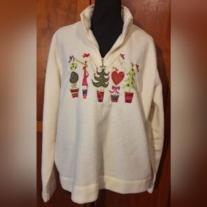 🎄 WHITE STAG women's fleece jacket with Christmas design. Size XL